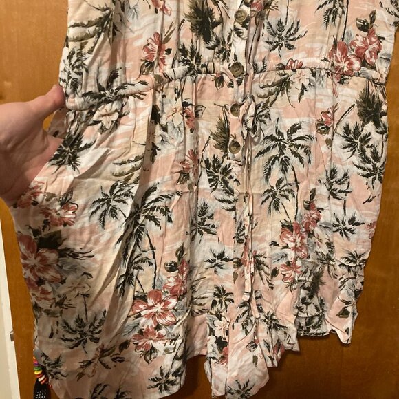 Rayon Slub Button Front Romper (Torrid, 3) - Picture 6 of 9